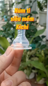 Núm vú xoắn siêu mềm Kichi núm ti sử dụng cho bình sữa cổ hẹp chống sặc chống đầy hơi (không BPA)