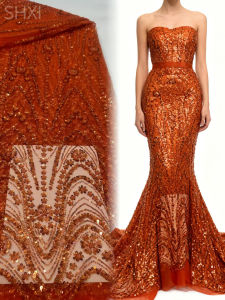 Vải Ren Chú Rể Châu Phi 2026 Chất Lượng Cao Ren Đính Sequin Dành Cho Đám Cưới Nigeria Váy Dự Tiệc Kiểu Pháp Mỏng Nhẹ Thoáng Khí Bền Bỉ