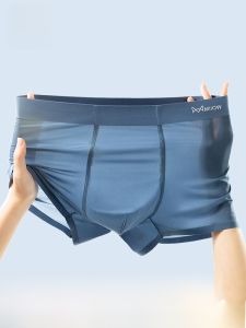 Miiow | Mens Ice Silk Ultra-Thin Quick-Dry Boxer Shorts Pure Cotton Crotch Briefs Comfortable Breathable Underwear for Youth