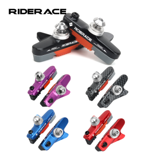 Bicycle Brake Shoes With Mud Trough Silent Aluminum Alloy Rim Friction Wheel Brake Bike Brake Pads Replaceable Rubber Sheet