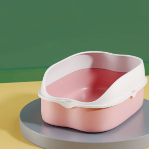 ห้องน้ำแมว กระบะทรายแมวขนาดใหญ่ กะบะทรายแมว/กระบะทรายแมวพกพา แถมพลั่วตักทรายแมวและถุงดับกลิ่น แยกกลิ่น