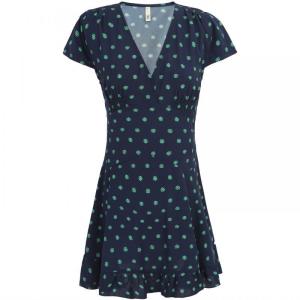 French Style Short Women Summer Dress V-Neck Slim Waist