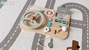 Busy Board Wooden Steering Wheel Toy Unlock Toys Busy Cube Montessori Mainan Bayi Kanak budak Mainan Perempuan