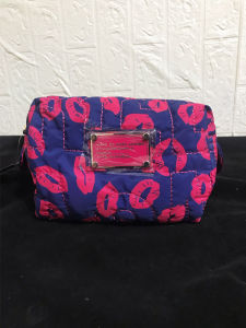 Summer Large Capacity Waterproof Cotton Makeup Bag Portable Toiletry Bag Storage Organizer Cotton Linen Fabric Contrast Color