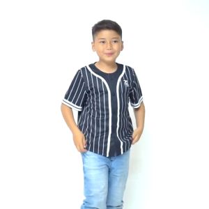 KAZEEM Baseball Striped Pendek Kids Polyester -Usia 1-7 tahun -Atasan Baju Anak
