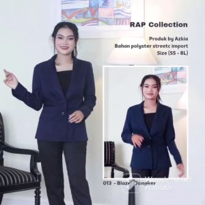 RAP collection - 013 Setelan Blazer Hitam Kancing 2 (Rok atau Celana)-Blazer Azkia-Seragam Pemda-Seragam Kantor