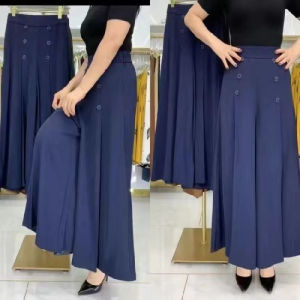 QIAOXIZI | Wide Leg Pants for Women Spring Summer New Style Plus Size Long Pants Fashionable Pants for Middle-aged Mothers 9/10 Length