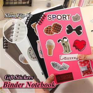 A5 B5 Binder Notebook 50Sheets Slant Flip Up Loose-Leaf Detachable Coil Notebook School Supplies