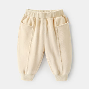 CUTEPANDAS Baby Boys Girls Sport Pants Long Cotton Polyester Blend Autumn Spring Childrens Clothing Fleece-Lined Trousers