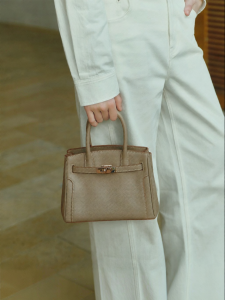 Belle | Leather Platinum Mini Tote Bag