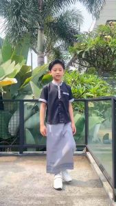 Setelan Baju Lebaran Koko Sarung Celana Sarcel Anak Laki Laki Usia 3-12 Tahun Bahan Katun Toyobo