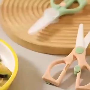 Ceramic Food Scissors Portable Baby Food Scissors/Stainless Steel Food Scissors / Safety Lock Scissors with Case/ Ceramic Knife/ Anti-rust Scissors