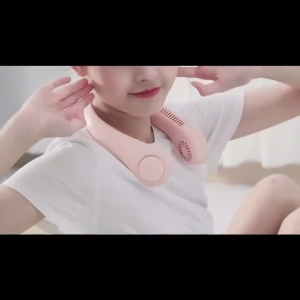 SG [READY STOCK] 2024 New Style Hanging Neck Fan USB Charging Portable LED Digital ​Display Leafless Outdoor Sports Lazy Foldable Fan