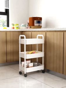 ชั้นวางรถเข็น ชั้นวางของรถเข็นพลาสติก 3ชั้น ชั้นวางของอเนกประสงค์ ชั้นวางของในครัวชั้นวางของ รถเข็นเก็บของ เคลื่อนย้ายสะดวก