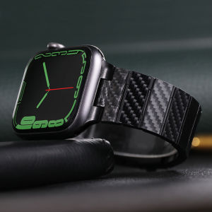 Carbon Fiber Strap For Apple Watch Ultra 2 1 Band 10 49mm 46mm 42mm Lightweight Link Bracelet iWatch Series 10 9 8 7 6 5 4 3 SE 2 45mm 41mm 44mm 40mm 42mm 38mm Case