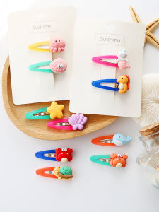 Ocean Animal BB Comb Kids Hair Clips Candy Colored Children Edge Clips Bangs Hair Clips Toddler Girls Hair Accessories