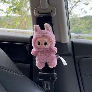 Cute Bubble Girl Doll Car Decorations Vinyl Doll Car Seat Belts Shoulder Protector Cover Doll Car Interior Accessories