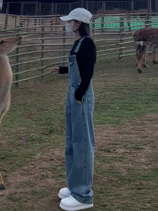 Spring Autumn New Design High-Waist Slimming Wide-Leg Denim Pants for Women Korean Style Loose Fit Work Clothing