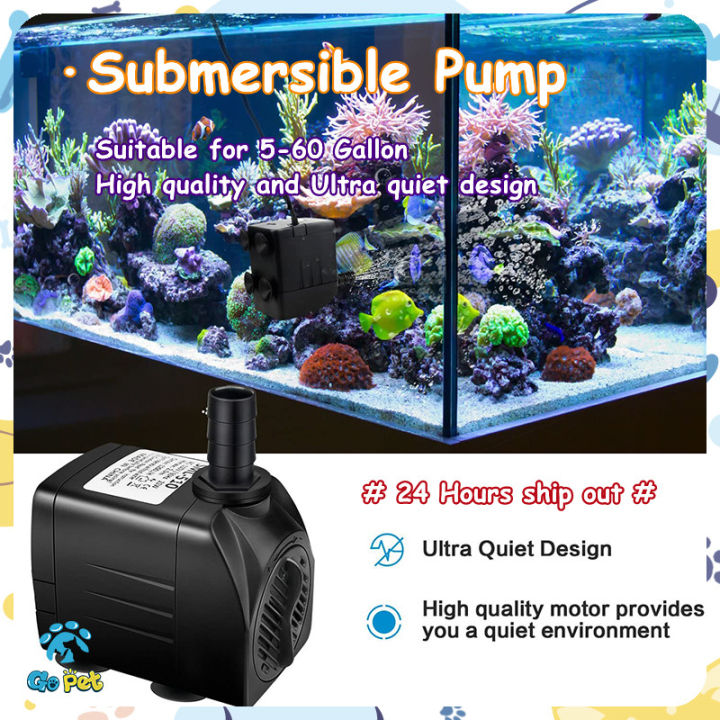2.545W Submersible Aquarium Water Pump For Fish Tank Hydroponics Water