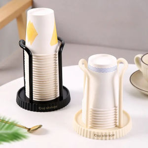 Plastic Cup Storage Holder Punch-free Water Tea Cups Dispenser Rack Coffee Mug Display Stand Shelf Home Desktop Organizer Decor
