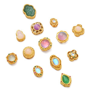 1pcs Handmade Gold Brass Copper Loose Spacer Beads Charm for DIY Earring Bracelet Necklace Jewelry Making Accessories ﻿