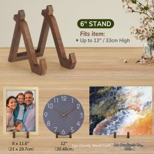Retro Wooden Display Stand for Books Vinyl Records and Menus