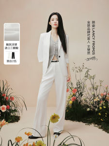 High Intelligence Wardrobe Wang Churan Lancy from 25 Summer New Arrival Cool Sensation Three Acetate Suit Pants Straight Leg Long Trousers