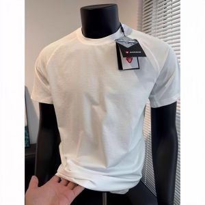 Lightweight Breathable Ice Silk Mens T-Shirt Standard Fit Short Sleeve American Style Sorona Fitness Sporty Blue T-Shirt