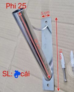 Giá treo cờ/ cắm cờ bằng inox đính tường tặng kèm đinh vích