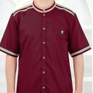 ADRIKNI baju koko pria dewasa warna maroon