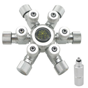 Stainless Steel Multi Way Aquarium CO2 Splitter Distributor Check Valve Solenoid Valve CO2 Regulator Fish Tank Accessories