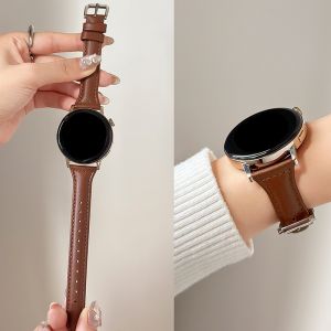 Slim Leather strap For Samsung Galaxy watch 7/FE6/5/5 pro/4 Classic 20mm 22mm sport bracelet Huawei watch GT 6-5-2-2e-3 band