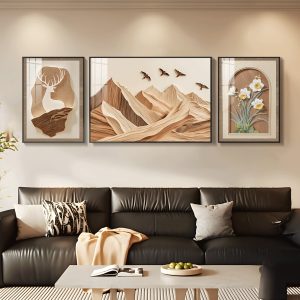 YIBIYIHUA | Modern Minimalist Abstract Scenery Living Room Triptych Decorative Paintings