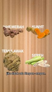 Empon Empon Jahe Merah Kunyit Temulawak Sereh Lengkuas Gula Aren Bubuk Herbal Melati Noni Original