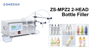ZONESUN Liquid Filling Machine Magnetic Pump ZS-MPZ2 Semi-automatic Bottle Filler Juice Beverages Milk Cosmetics Packaging Machinery