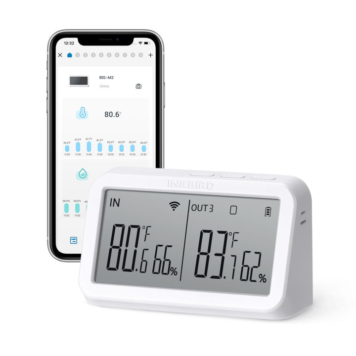 INKBIRD IBS-M2 Wi-Fi Gateway with Temperature Humidity Sensor Smart App ...