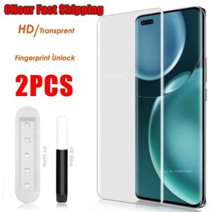 3PCS Full Glue Tempered Glass For Samsung S20 21 FE Note 8 9 10 20 S21 S10 5G S8 S9 Plus Galaxy S22 23 24 Ultra UV Liquid Glass