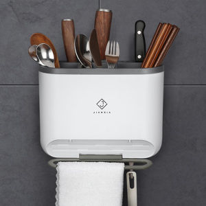 Versatile & Convenient Kitchen Organizer: Hanging Utensil Holder Kitchen Utensil Rack Wall Mount and Utensil Drying Rack with Excellent Flatware & Utensil Storage Capacity