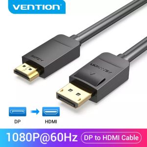 Vention DP to HDMI Computer TV Video Adapter Cable High Definition 1080P 60Hz HDMI Cable Hdmi to Display Port Cable For PC Laptop HDTV Projector DP to HDMI Cable