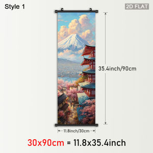 VIKAMA Nhật Bản Cổng Torii & Núi Phú Sĩ Nghệ Thuật Treo Tường Tranh Canvas Sakura Lâu Đài Trang Trí Cho Phòng Khách Phòng Ngủ Polyester Không Dệt