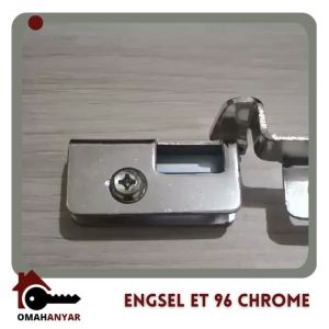 3 PASANG Engsel Penjepit Kaca ET 86 S Chrome Hitam Silver ET 86 L/S Sekrup Bor SS