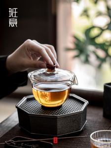 แก้วน้ำชาแบบสามส่วน แก้วน้ำชาใสทนความร้อน ส่วนประกอบของชา กิจกรรมที่สร้างสรรค์ ผลิตจากแก้ว