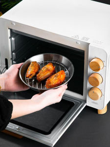 304 Stainless Steel Baking Tray with Draining Pan Air Fryer BBQ Grill Microwave Oven Steamer Rack Meat Skewers Cooking Utensils