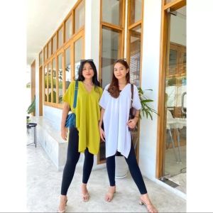 LONG TOP SQUARE NAGITA ATASAN WANITA VIRAL 2022 V-NECK