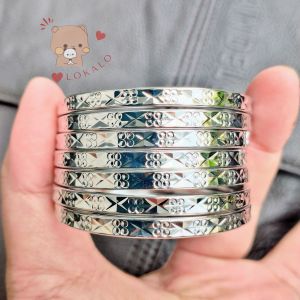 (Có Video Thật) Bộ Ximen Trắng 07 Chiếc Khoá Lưỡi Gà (Khoá Vàng Thật) Mạ Bạch Kim Chạm Khắc Cao Cấp - Ximen 04 Ly Loại Đeo Cả Năm Không Phai - Lokalo 27922