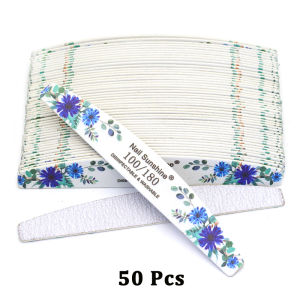 50pcs Professionals Nail File Disposable Rose Wood Thin Nail Equipment Accessories Buffer Files Manicure Tools Salon Wholesale