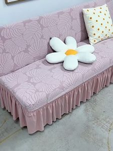 【Fast Shipping + High Quality】160-190CM skirt lambs wool fabric folding sofa cover armless sofa bed cover
