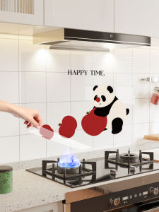Miếng Dán Bếp Chống Dầu Chống Thấm Nước Chống Dầu Chống Dầu Cao Nhiệt Độ Trong Suốt Hình Gấu Trúc Trang Trí Nhà Bếp Chống Dầu