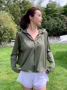 Penghantaran dari China [2025]2024 Jubah Pelindung Matahari Wanita dengan Perlindungan UV Brim Gam Hitam Baju Pelindung Matahari Bernafas Sutera Ais Nipis 3.1