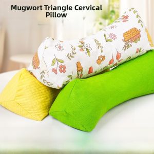 Adult Neck Pillow Triangular Buckwheat Filling Sleep Aid Cervical Support Herbal Medicine Bone Shaped Pillow Bedding Accessories